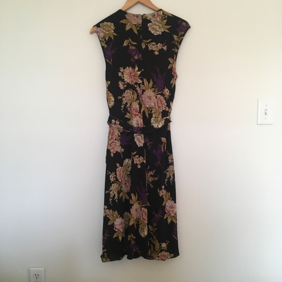 NWT Lauren Ralph Lauren Floral Bubble Crepe Cap-Sleeve Dress Sz 6 Empire waist - Picture 5 of 15